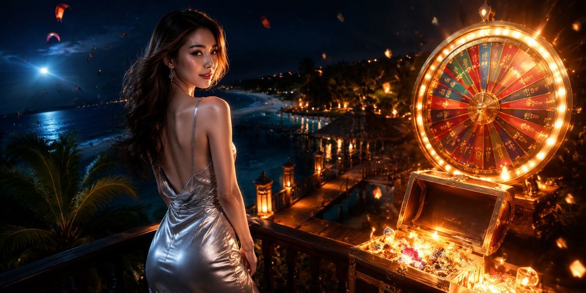 Trò chơi Roulette với khung cảnh bãi biển Mũi Né đầy ánh sáng vào chiều tối