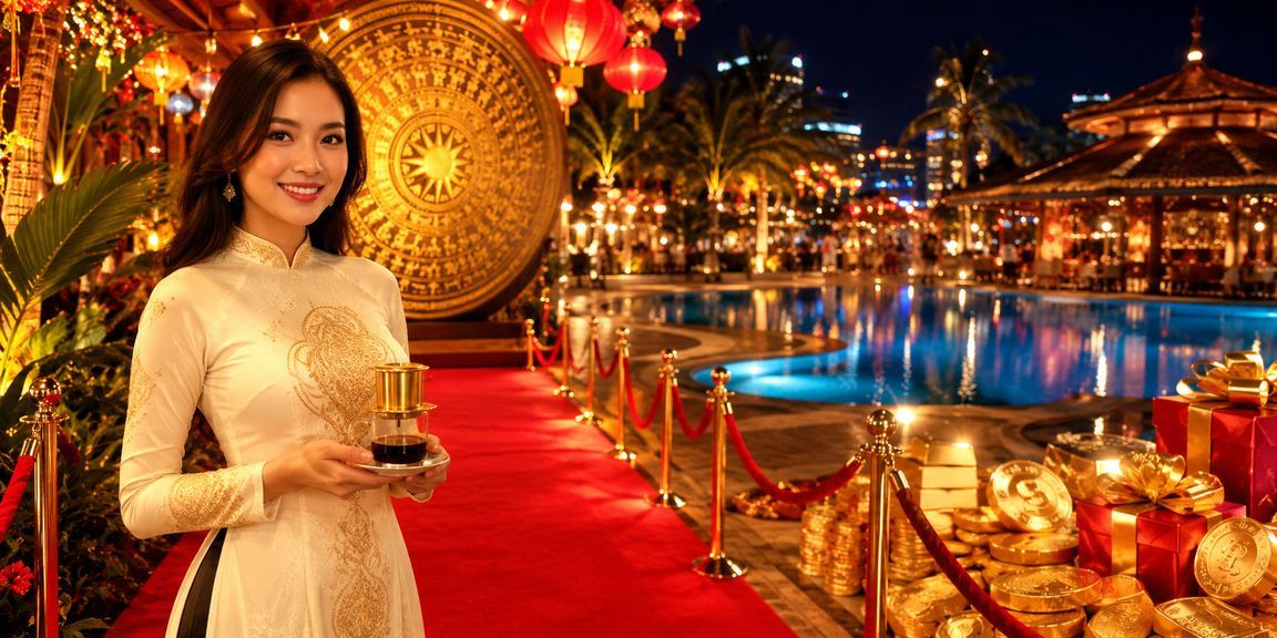 Người chơi thư giãn với cà phê tại Nha Trang, tượng trưng cho cá cược cân bằng